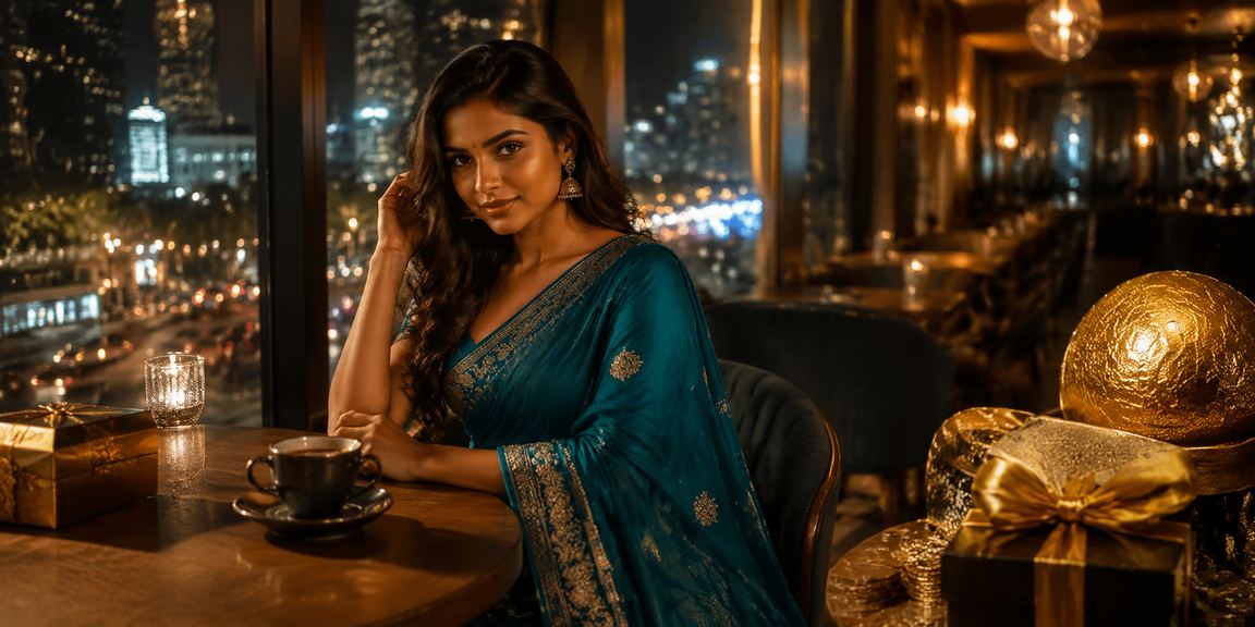 Woman enjoying casino game on mobile at Bangalore MG Road entertainment area